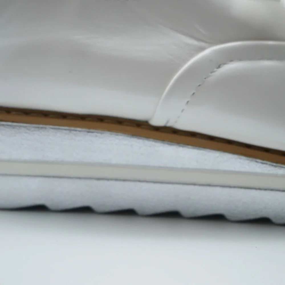 Glister Janice-06 Womens White Patent Cap Toe Platform Oxford Shoes Size 6
